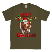 Army Green Merry Christmas Longhorn Cow Classic Tee - RanaPortraitStore