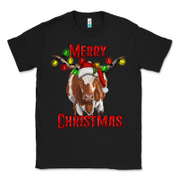 Black Merry Christmas Longhorn Cow Classic Tee - RanaPortraitStore