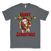 Charcoal Heather Merry Christmas Longhorn Cow Classic Tee - RanaPortraitStore