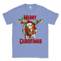 Colony Blue Merry Christmas Longhorn Cow Classic Tee - RanaPortraitStore