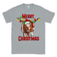 Heather Grey Merry Christmas Longhorn Cow Classic Tee - RanaPortraitStore