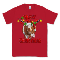 Red Merry Christmas Longhorn Cow Classic Tee - RanaPortraitStore
