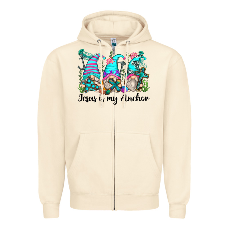 Jesus Is My Anchor Gnomes Zipper Hoodie by Zillion Design Studio | Teevron