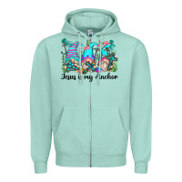 Seafoam jesus is my anchor gnomes Zipper Hoodie - Zillion Design Studio