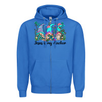 True Royal jesus is my anchor gnomes Zipper Hoodie - Zillion Design Studio