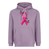 Lavender Breast Cancer Ribbon with Butterfly Heavyweight Hoodie - texasbilliewilder