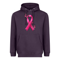 Plum Breast Cancer Ribbon with Butterfly Heavyweight Hoodie - texasbilliewilder