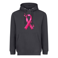 Smoke Breast Cancer Ribbon with Butterfly Heavyweight Hoodie - texasbilliewilder