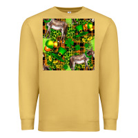 Antique Gold St. Patrick's Donkey With Leprechaun Hat Seamless Premium Sweatshirt - FaDigitalArtStudio