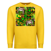 Lemon St. Patrick's Donkey With Leprechaun Hat Seamless Premium Sweatshirt - FaDigitalArtStudio