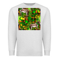 Oatmeal Heather St. Patrick's Donkey With Leprechaun Hat Seamless Premium Sweatshirt - FaDigitalArtStudio