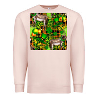 Pale Pink St. Patrick's Donkey With Leprechaun Hat Seamless Premium Sweatshirt - FaDigitalArtStudio