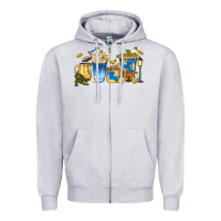 Heather Grey louisiana coffee cups Zipper Hoodie - texasbilliewilder