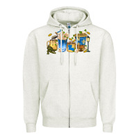Oatmeal Heather louisiana coffee cups Zipper Hoodie - texasbilliewilder