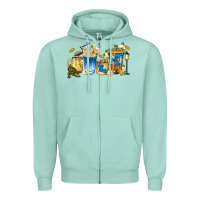 Seafoam louisiana coffee cups Zipper Hoodie - texasbilliewilder