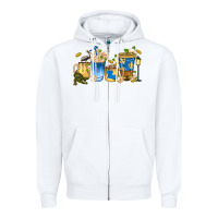 White louisiana coffee cups Zipper Hoodie - texasbilliewilder