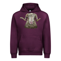 Mauve Wine rambouillet sheep head Urban Hoodie - LillyAllenDesigns
