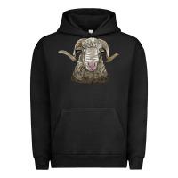 Pigment Black rambouillet sheep head Urban Hoodie - LillyAllenDesigns