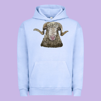Rambouillet Sheep Head Urban Hoodie Designed By Lillyallendesigns