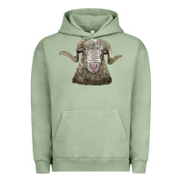 Pigment Oil Green rambouillet sheep head Urban Hoodie - LillyAllenDesigns