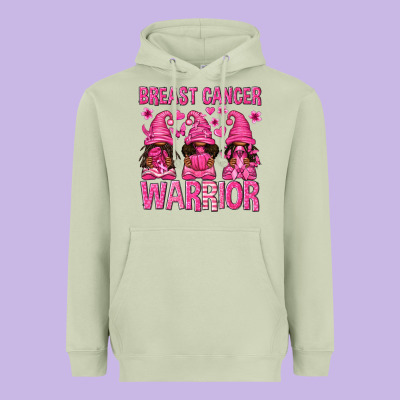 Breast Cancer Warrior Afro Gnomes Heavyweight Hoodie Designed By Texasbilliewilder
