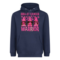 Navy Breast Cancer Warrior Afro Gnomes Heavyweight Hoodie - texasbilliewilder
