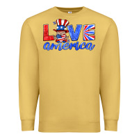 Antique Gold love america gnome Premium Sweatshirt - HRA Design Shop