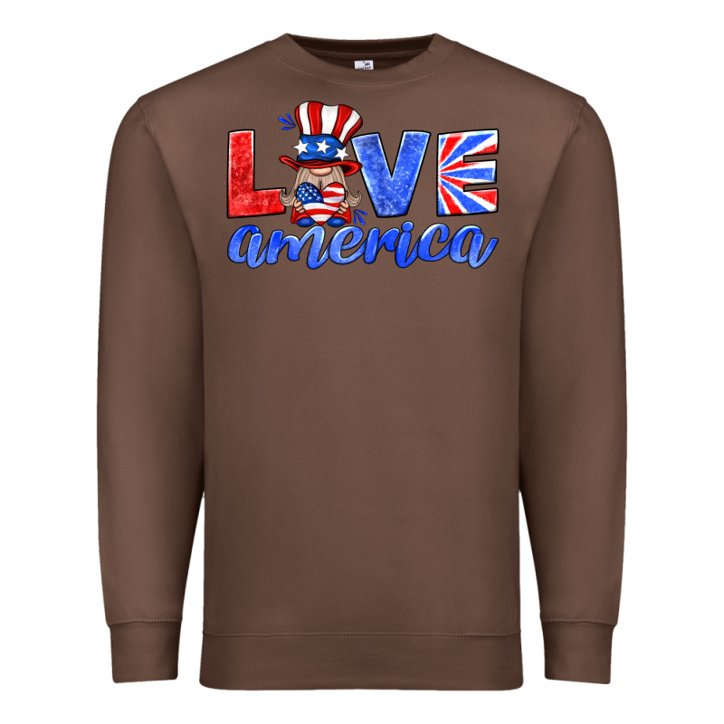 Love America Gnome Premium Sweatshirt by HRA Design Shop | Teevron