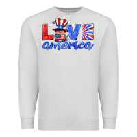 Dove Grey love america gnome Premium Sweatshirt - HRA Design Shop