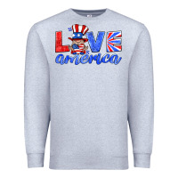 Heather Grey love america gnome Premium Sweatshirt - HRA Design Shop
