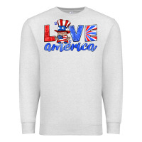 Oatmeal Heather love america gnome Premium Sweatshirt - HRA Design Shop