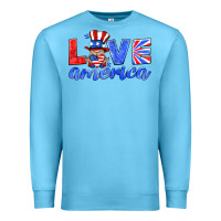 Ocean Blue love america gnome Premium Sweatshirt - HRA Design Shop