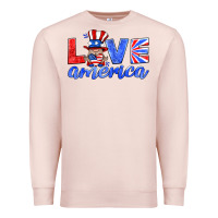 Pale Pink love america gnome Premium Sweatshirt - HRA Design Shop