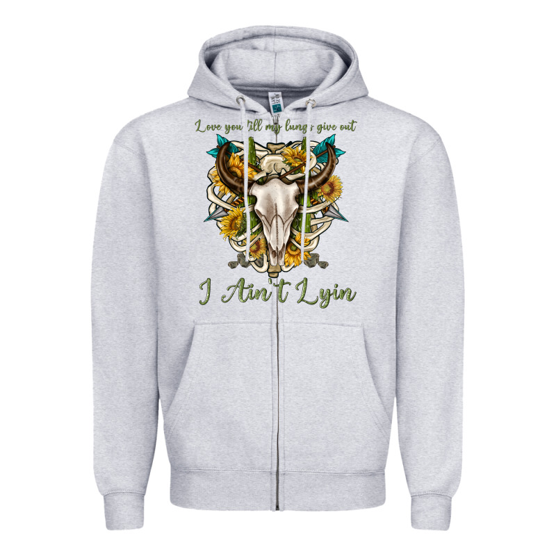 Love You Till My Lungs Give Out I Aint Lying Zipper Hoodie by texasbilliewilder | Teevron