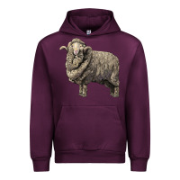 Mauve Wine merino wool sheep Urban Hoodie - LillyAllenDesigns