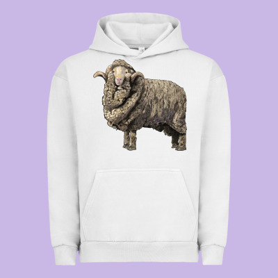 Merino Wool Sheep Urban Hoodie Designed By Lillyallendesigns
