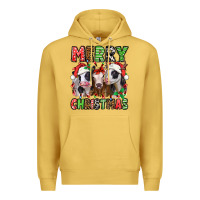 Antique Gold merry christmas heifers Premium Hoodie - Jasminsmagicworld