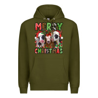 Army Green merry christmas heifers Premium Hoodie - Jasminsmagicworld