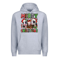 Heather Grey merry christmas heifers Premium Hoodie - Jasminsmagicworld