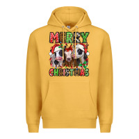 Mustard merry christmas heifers Premium Hoodie - Jasminsmagicworld