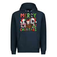 Navy merry christmas heifers Premium Hoodie - Jasminsmagicworld