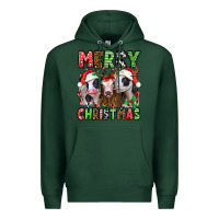 Sports Green merry christmas heifers Premium Hoodie - Jasminsmagicworld