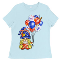 Baby Blue patriotic gnome balloon Ladies Tee - BarkalooDesign