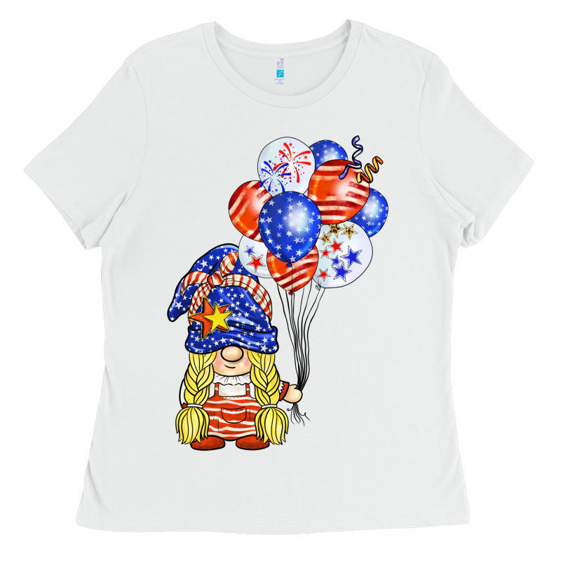 Patriotic Gnome Balloon Ladies Tee by BarkalooDesign | Teevron