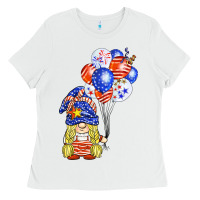 White patriotic gnome balloon Ladies Tee - BarkalooDesign