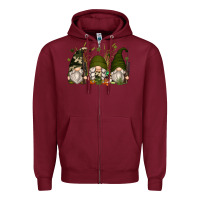 Burgundy hunter gnomes Zipper Hoodie - Zillion Design Studio