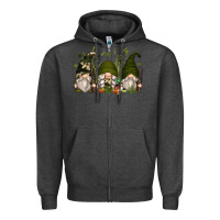 Charcoal Heather hunter gnomes Zipper Hoodie - Zillion Design Studio