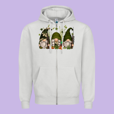 Hunter Gnomes Zipper Hoodie Designed By Zillion Design Studio