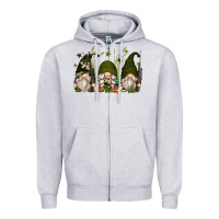 Heather Grey hunter gnomes Zipper Hoodie - Zillion Design Studio