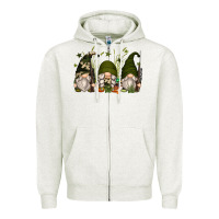 Oatmeal Heather hunter gnomes Zipper Hoodie - Zillion Design Studio